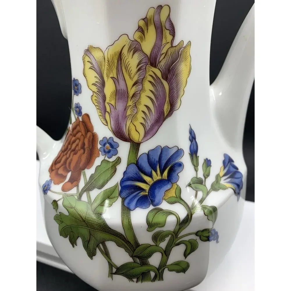 Vintage Bareuther Waldsassen Bavaria Germany Coffee Teapot With Floral Pattern